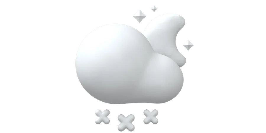 Neige avec nuage  3D Illustration