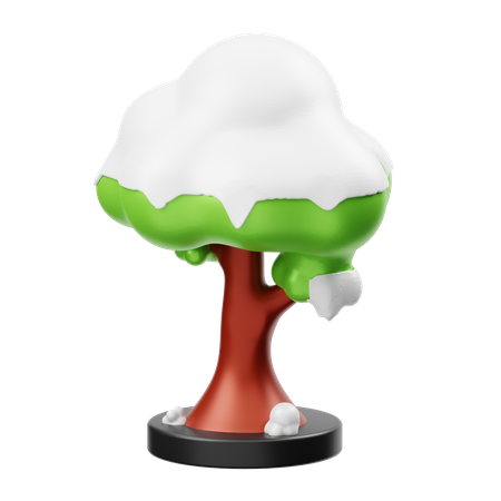 Neige sur l'arbre  3D Illustration