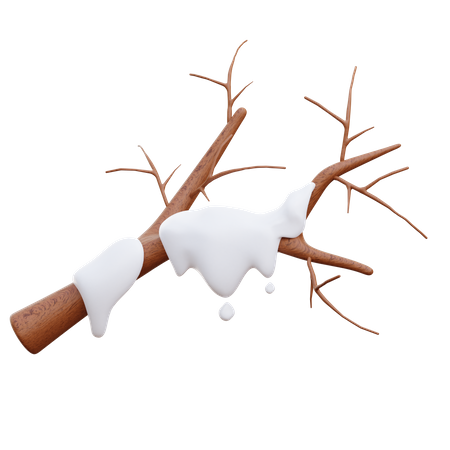 Neige sur les branches  3D Illustration