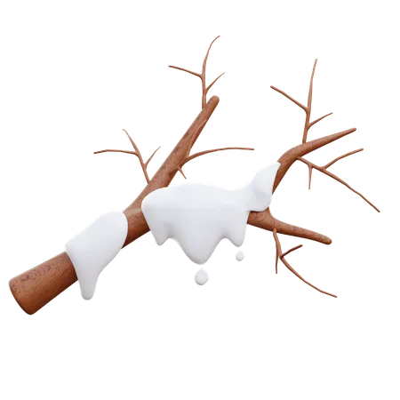 Neige sur les branches  3D Illustration