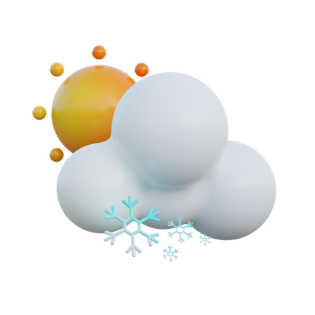 Neigeux ensoleillé  3D Icon