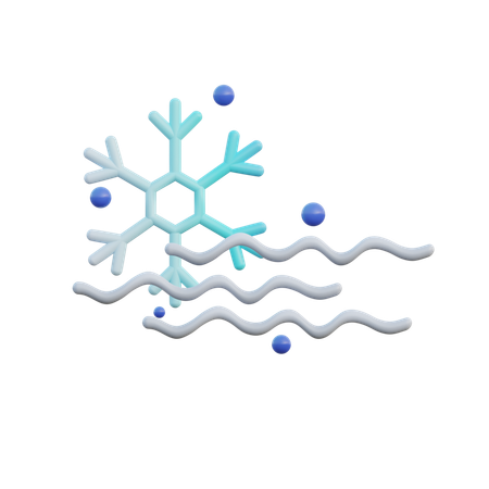 Neigeux et venteux  3D Icon
