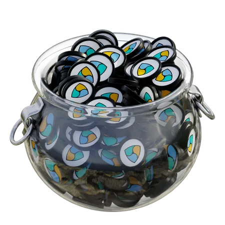 NEM ,XEM Clear Glass Pot  3D Icon