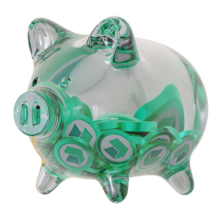 Neo (NEO) Clear Glass Piggy Bank  3D Icon