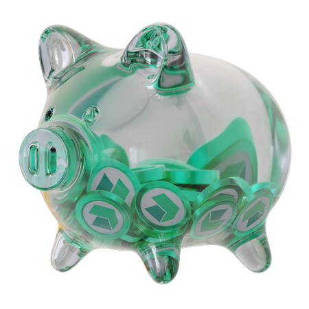 Neo (NEO) Clear Glass Piggy Bank 3D Icon