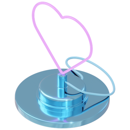 Neon Sign Heart  3D Icon