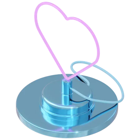 Neon Sign Heart  3D Icon