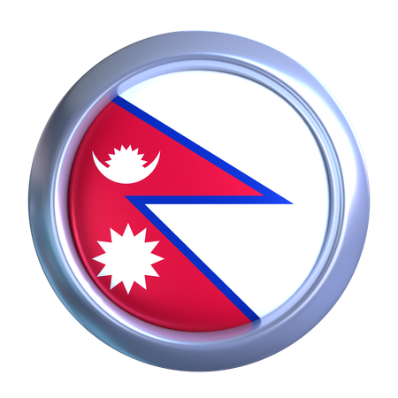 Nepal Flag Emblem  3D Icon