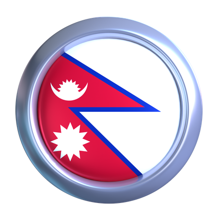 Nepal Flag Emblem  3D Icon