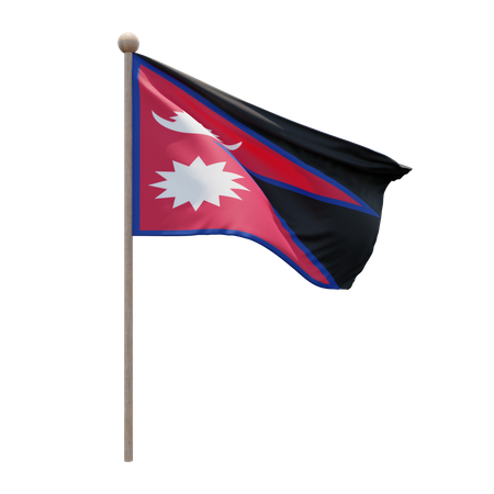 Nepal Flagpole  3D Icon
