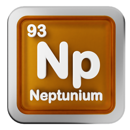 Tableau périodique du neptunium  3D Icon