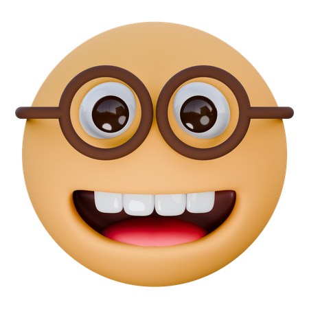 Nerd face 3D Icon