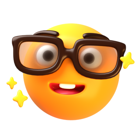 Nerd face emoji  3D Icon