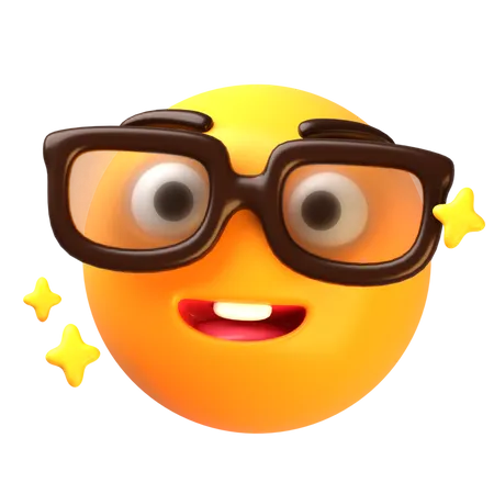 Nerd face emoji  3D Icon
