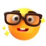 nerd face emoji 3d logo