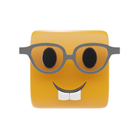 Strebergesicht-Emoji  3D Icon