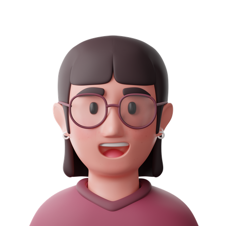 Nerd Woman  3D Icon