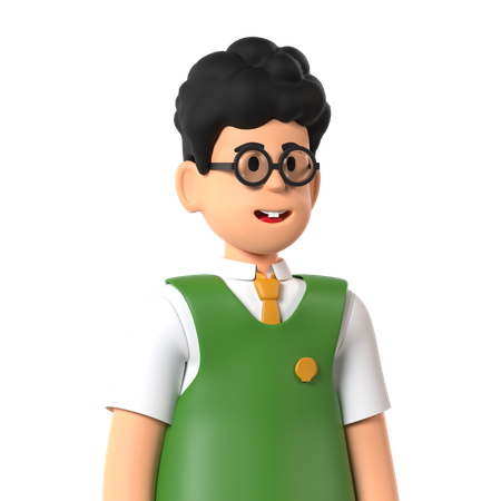 Nerdy Boy  3D Icon