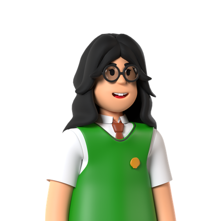 Nerdy Girl  3D Icon