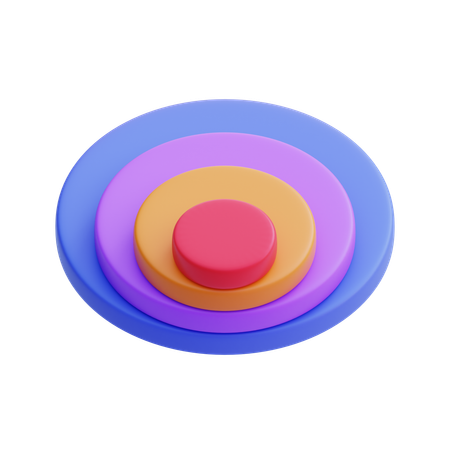 Nested Proportional Area Chart  3D Icon