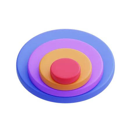 Nested Proportional Area Chart  3D Icon