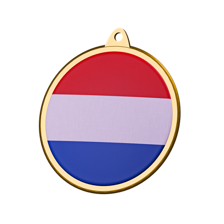 Netherland Flag Medal Badge  3D Icon