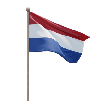 Netherlands Flagpole 3D Illustration