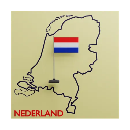 Netherlands Map  3D Icon