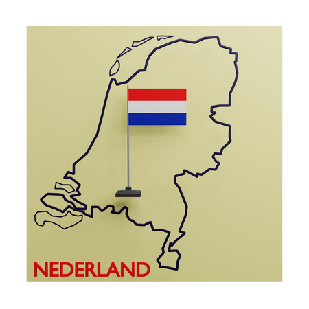 Netherlands Map  3D Icon