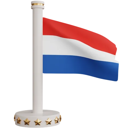 3 D Rendering Netherlands National Flag Isolated 3D Icon