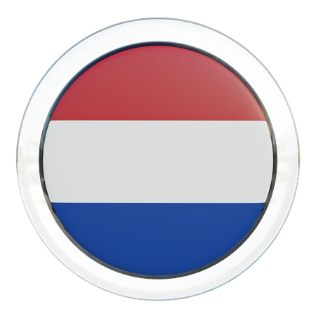Netherlands Round Flag  3D Icon