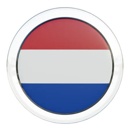 Netherlands Round Flag  3D Icon