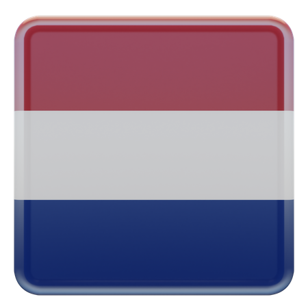 Netherlands Square Flag  3D Icon