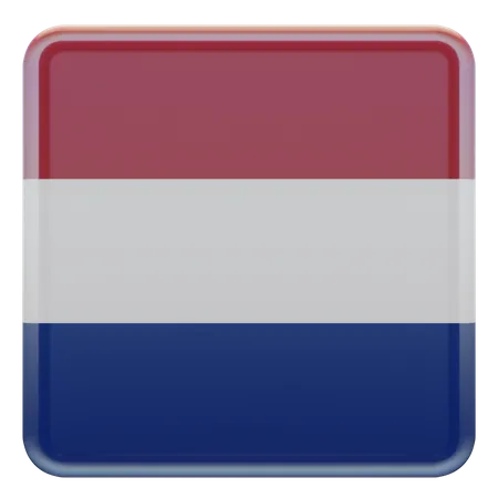 Netherlands Square Flag  3D Icon