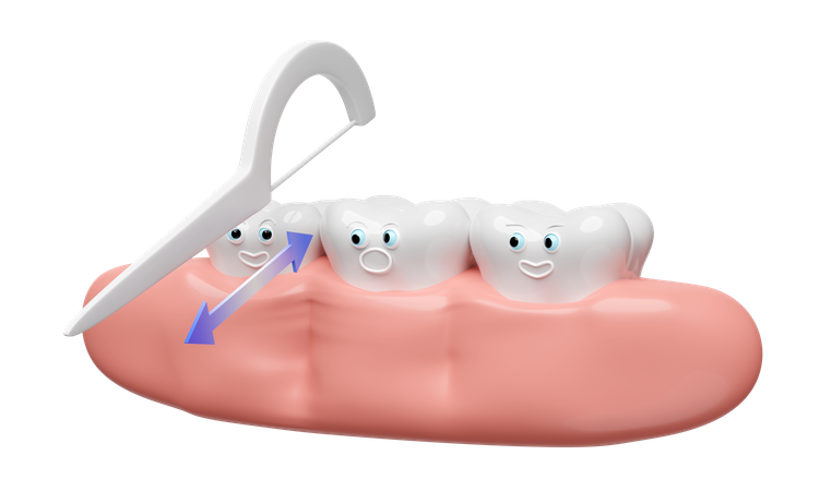 Brossage de dents  3D Illustration
