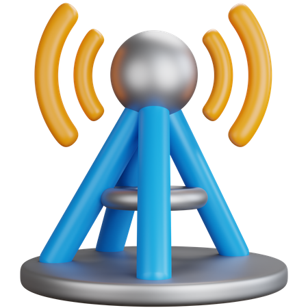 Network Antenna Tower 3D Icon