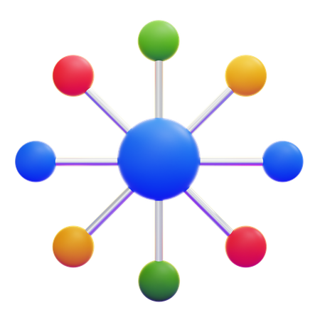 Network chart  3D Icon
