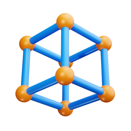 Network Chart  3D Icon