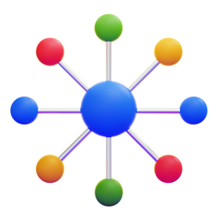 Network chart  3D Icon