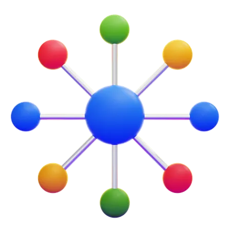 Network chart  3D Icon