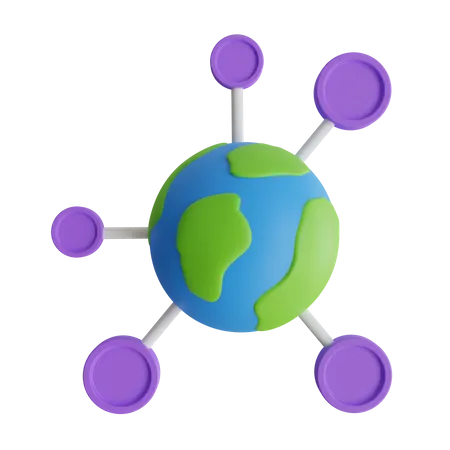 Network Chart  3D Icon