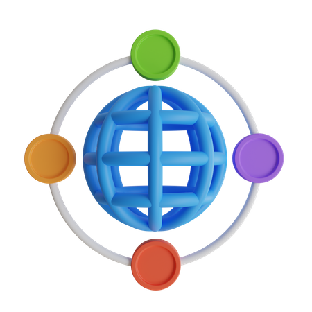 Network Chart  3D Icon