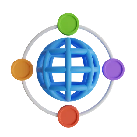 Network Chart  3D Icon