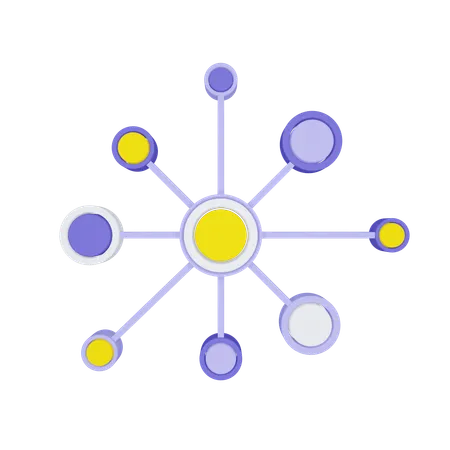 Network Chart  3D Icon