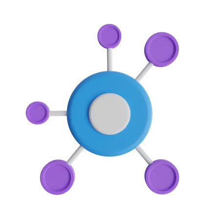 Network Chart  3D Icon