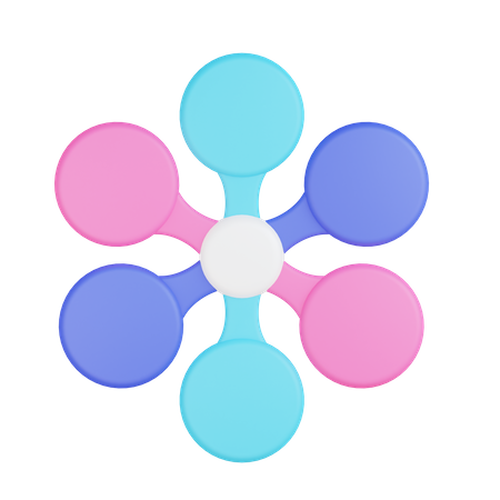 Network Chart  3D Icon
