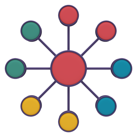 Network Chart  3D Icon