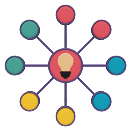 Network Chart  3D Icon