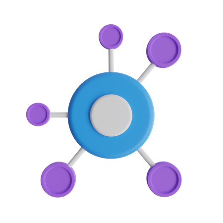 Network Chart  3D Icon