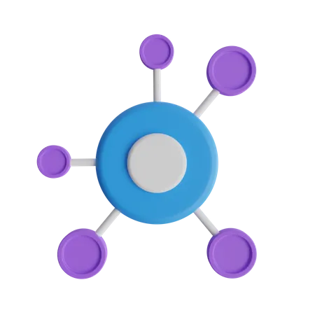 Network Chart 3D Icon